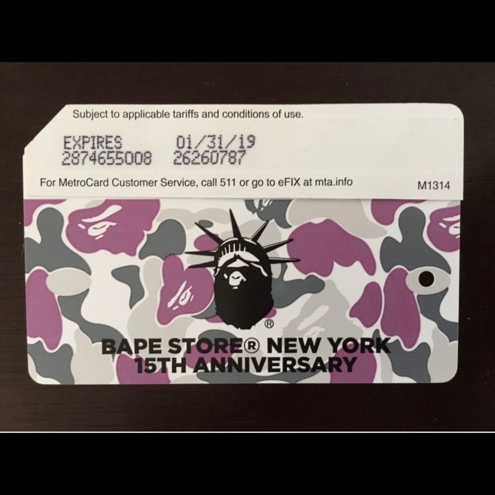 BAPE x MTA Exclusive Metro Card 2019 With Fare!
